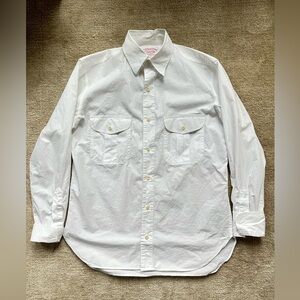 Filson Washed Feather Cloth White Button Down Shirt